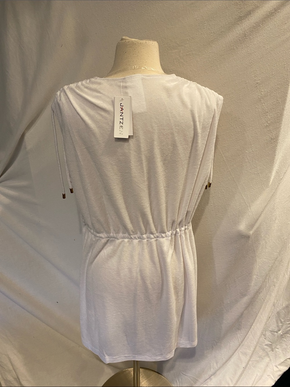 Jantzen White V-Neck Drawstring Swim Coverup - Picture 3 of 6